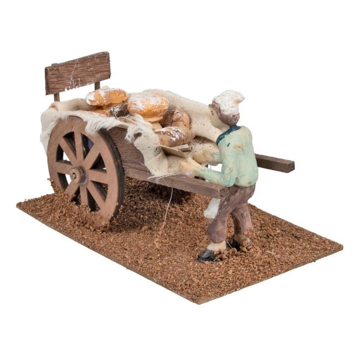 Wooden Cart with Baker cm 15x9.5x9 h