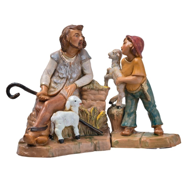 Bambino con agnello in braccio della serie 12 cm Fontanini