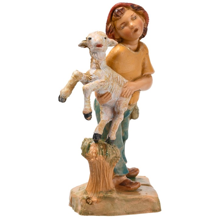 Bambino con agnello in braccio della serie 12 cm Fontanini