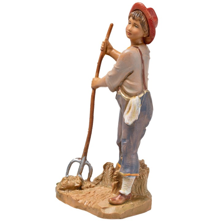 Ragazzo con forcone in mano della serie 12 cm Fontanini