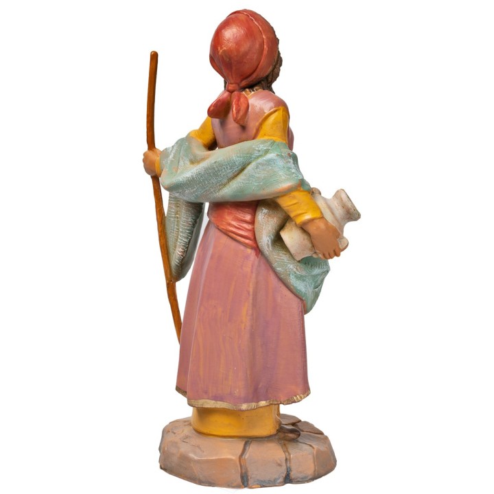 Pastorcilla con ánfora y bastón 19 cm