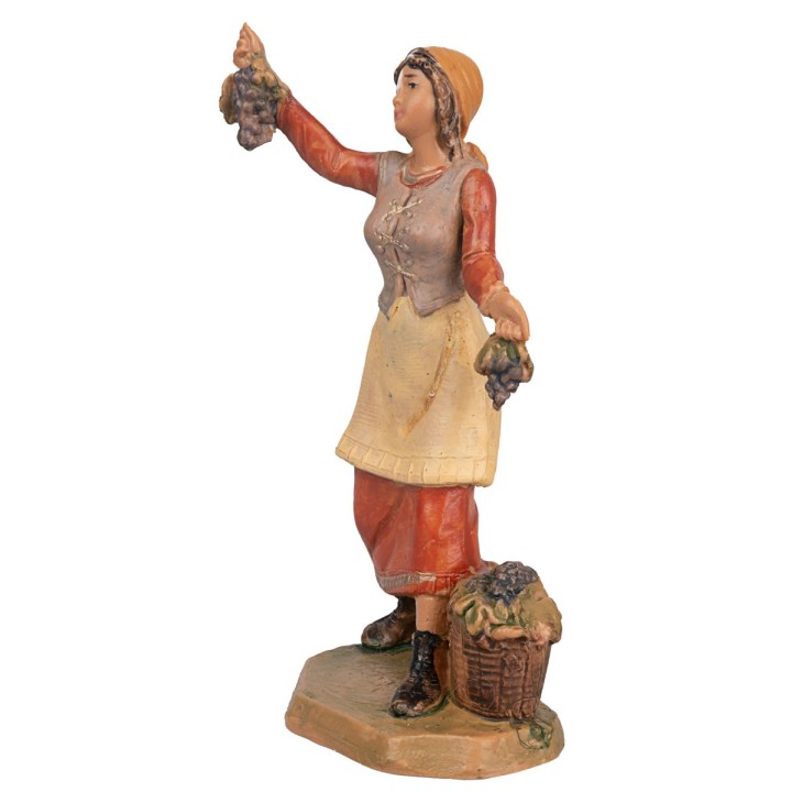 Woman picking grapes 9.5 cm Fontanini
