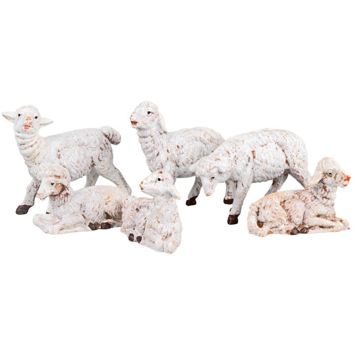 Pecore set 6 pezzi Fontanini serie 10 cm