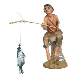 Pescador con caña de pescar 10 cm Fontanini