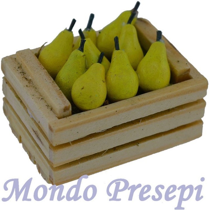 Caja de 3,5 cm con dos listones con peras - pesebre
