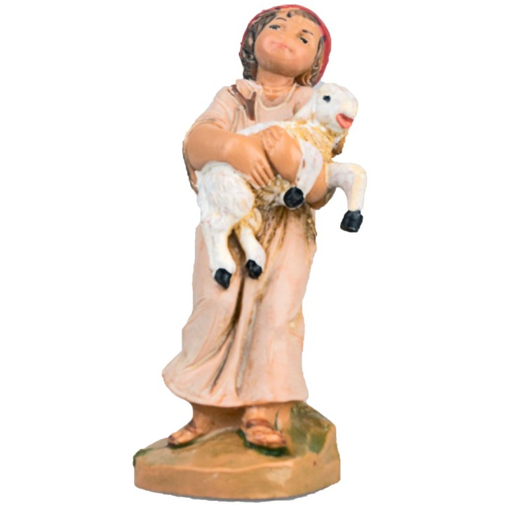 Bambino con agnello fra le braccia serie 9,5 cm Fontanini