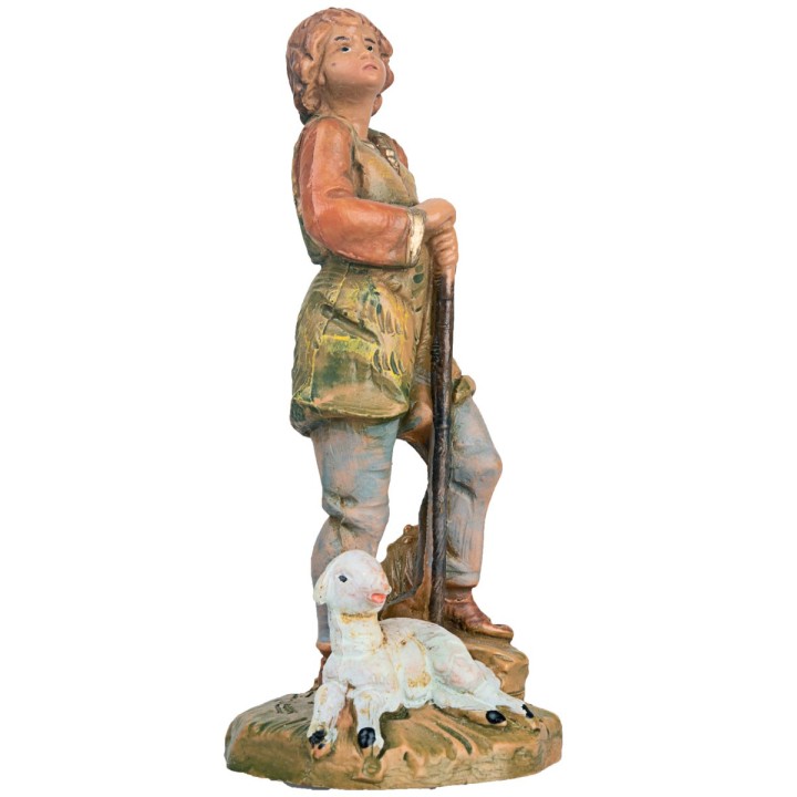 Pastor with stick and pecora 9.5 cm Fontanini