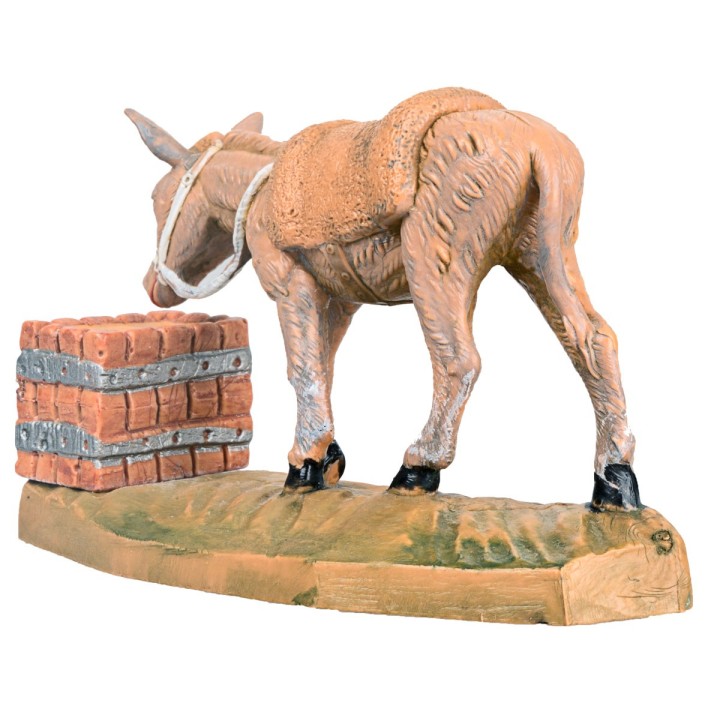Donkey with manger for statues 10 cm Fontanini