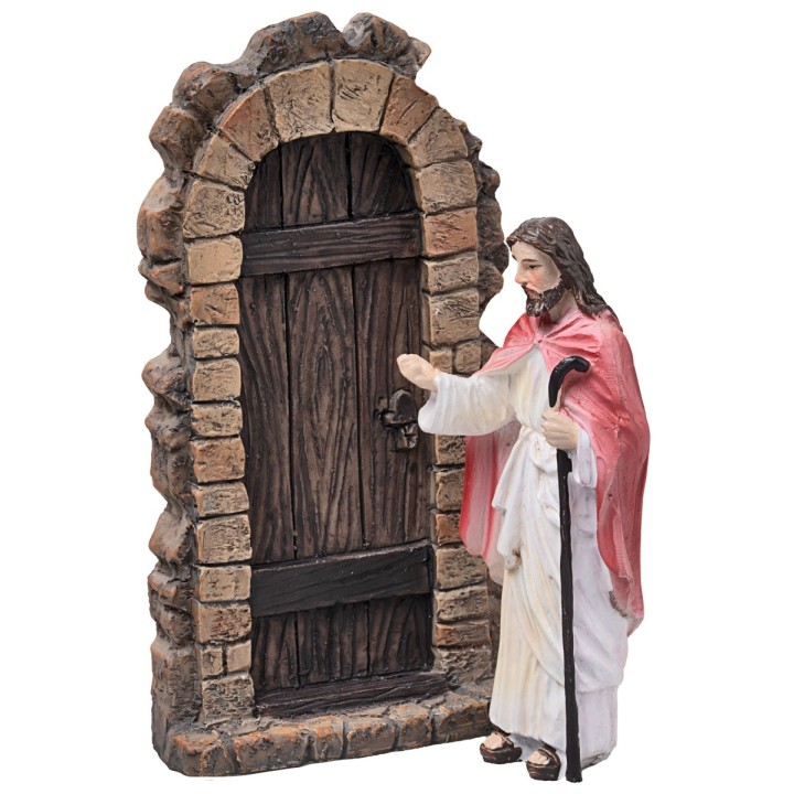 Gesù che bussa alla porta 10 cm per presepe pasquale