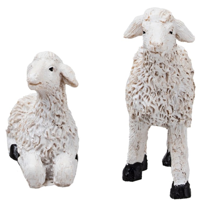 Jesus with little sheep 10 cm in resin Easter figurines