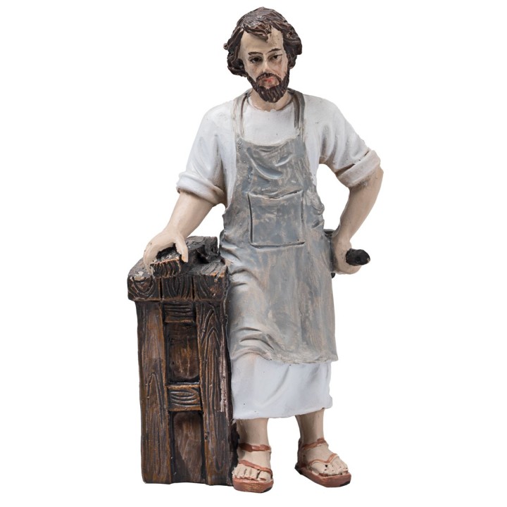 Holy Family Carpenter's Workshop 10 cm in resin