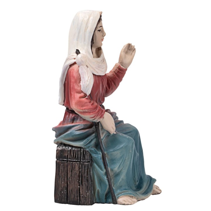 Sacra famiglia bottega da falegname 10 cm in resina