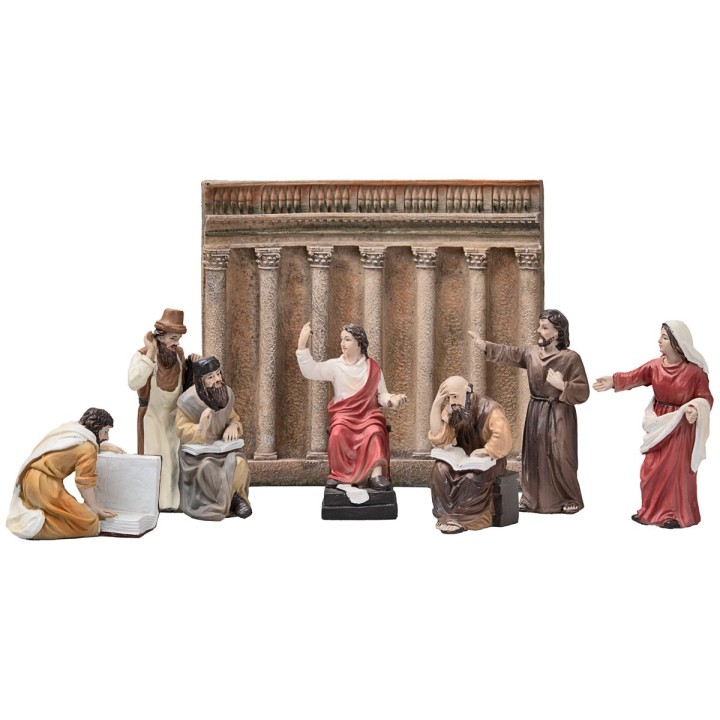 Ritrovamento di Gesù al tempio da 10 cm in resina