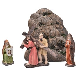 Jesus Samaritan Veronica at Calvary 10 cm in resin Easter