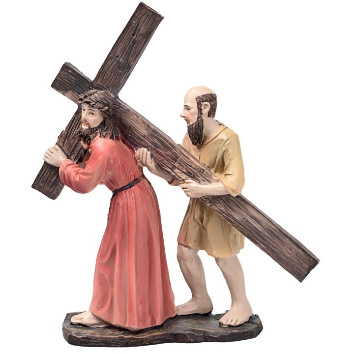 Jesus Samaritan Veronica at Calvary 10 cm in resin Easter