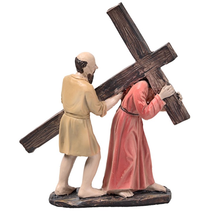 Jesus Samaritan Veronica at Calvary 10 cm in resin Easter