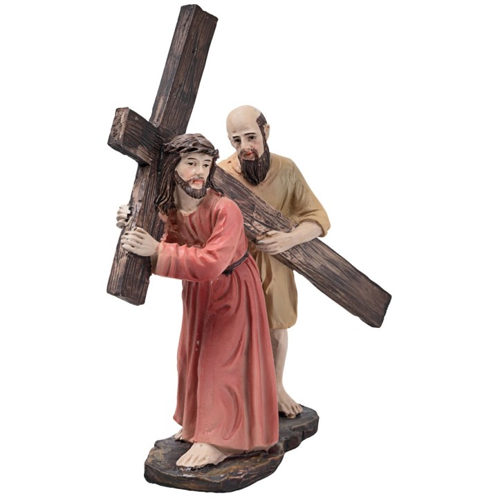 Jesus Samaritan Veronica at Calvary 10 cm in resin Easter