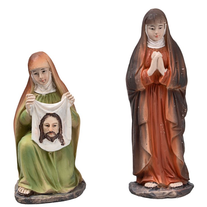 Jesus Samaritan Veronica at Calvary 10 cm in resin Easter