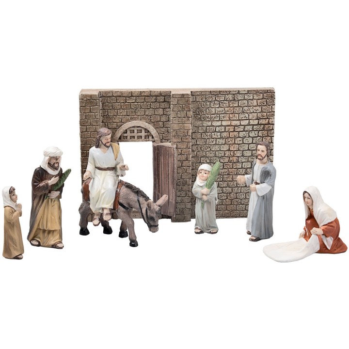 Entry of Jesus into Jerusalem 10 in resin Easter statues