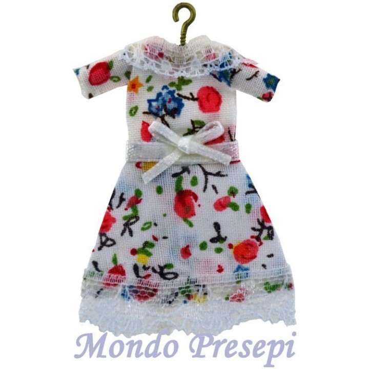 Appendiabito con vestito bianco a fantasia
