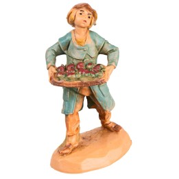 Boy with basket 6.5 cm Fontanini