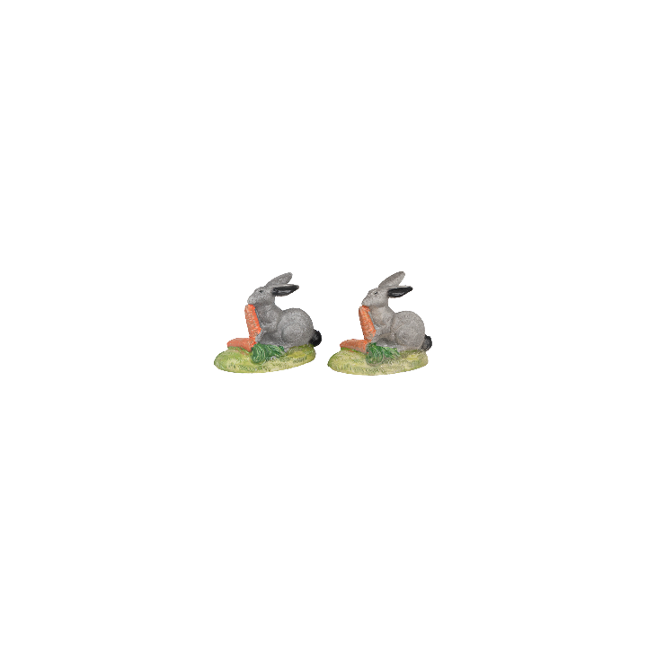 Set of 2 rabbits for 10 cm statues