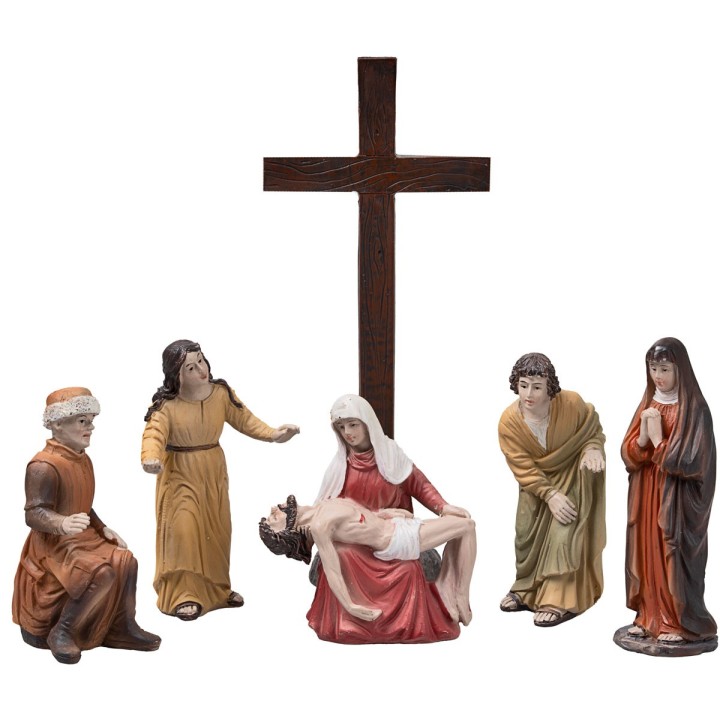 Deposizione di Gesù 10 cm in resina statue pasquiali
