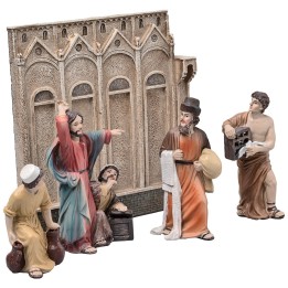 Cacciata dei mercanti dal tempio 10 cm in resina statue pasquali