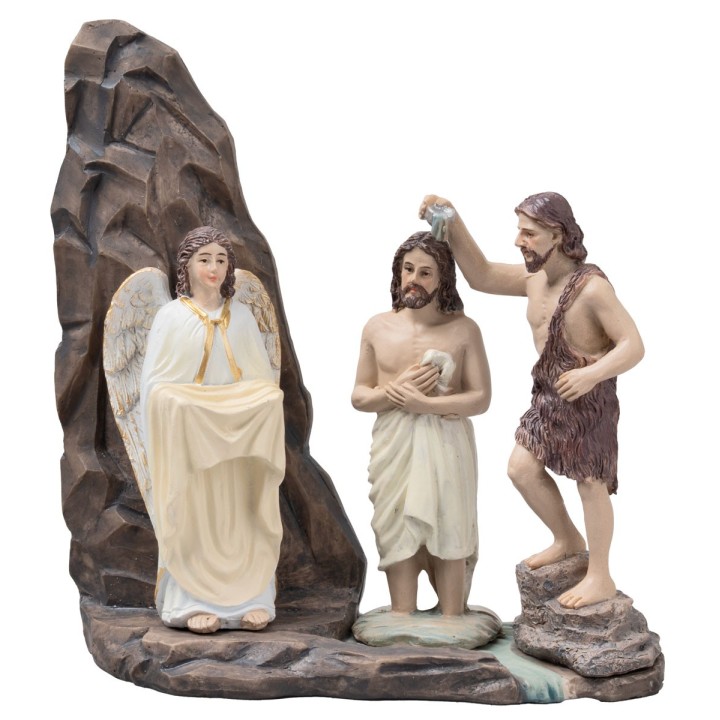 Battesimo di Gesù 10 cm in resina statue pasquali