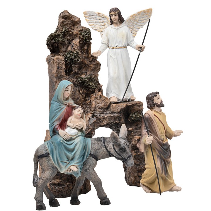 Flight into Egypt 10 cm in resin Easter figurines