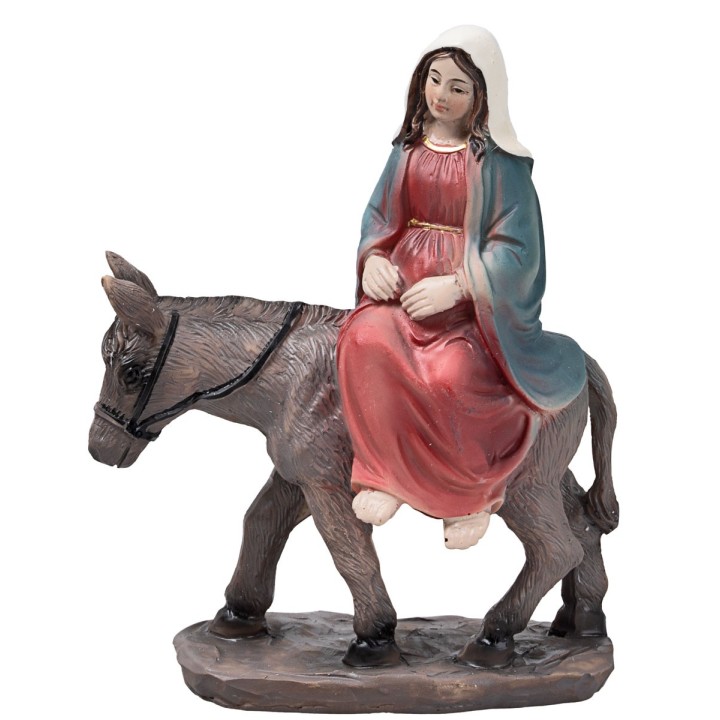 Viaje de María y José a Belén 10 cm en estatuas de resina