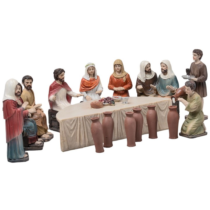Transmutación del agua en vino 10 cm en resina estatuas