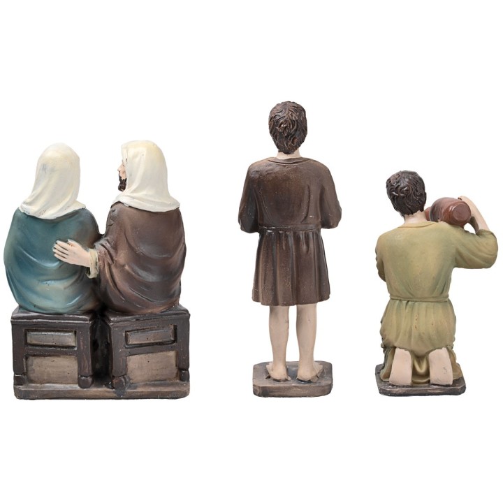 Tramutazione dell'acqua in vino 10 cm in resina statue pasquali