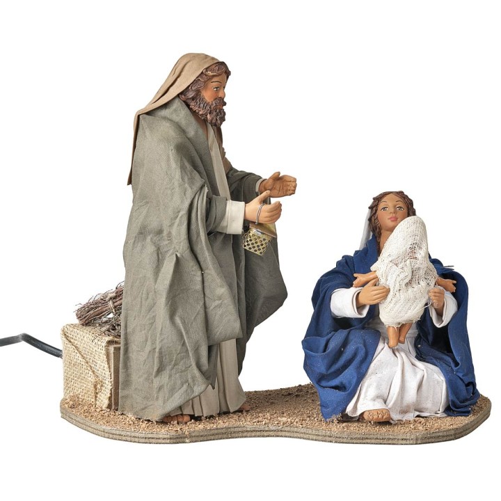 Natividad con niño en brazos 24 cm en movimiento
