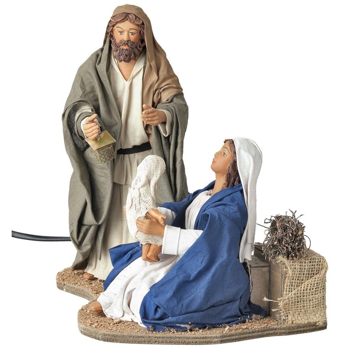 Natividad con niño en brazos 24 cm en movimiento