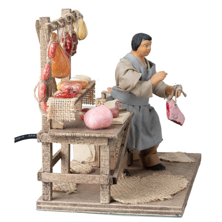 Butcher with a moving cold cuts stall 12 cm