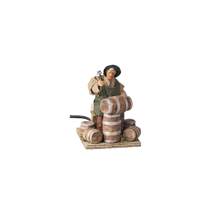 Man repairing barrels series 14 cm in motion