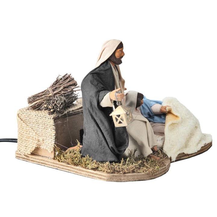Natività sdraiata cm 14 in movimento