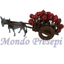Carro de manzanas con burro