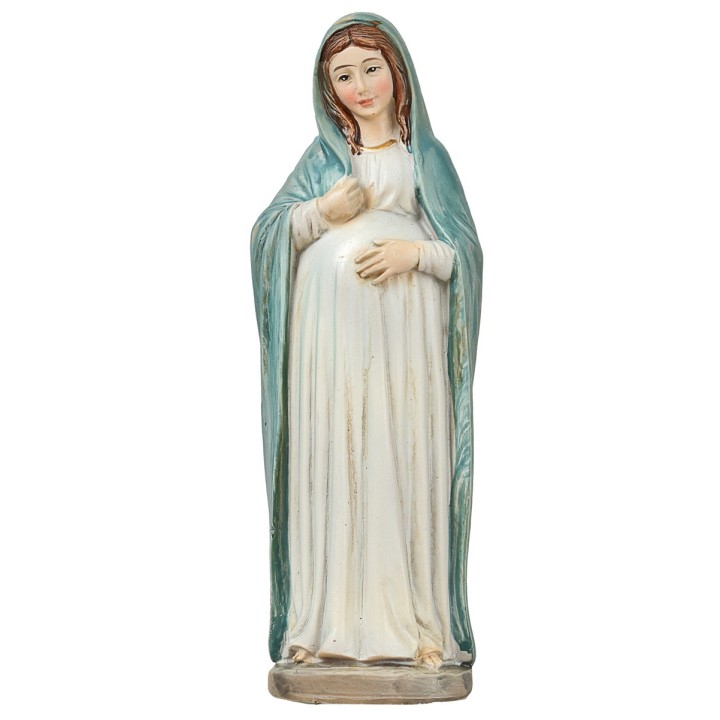 Madonna incinta con veste chiara 11 cm in resina