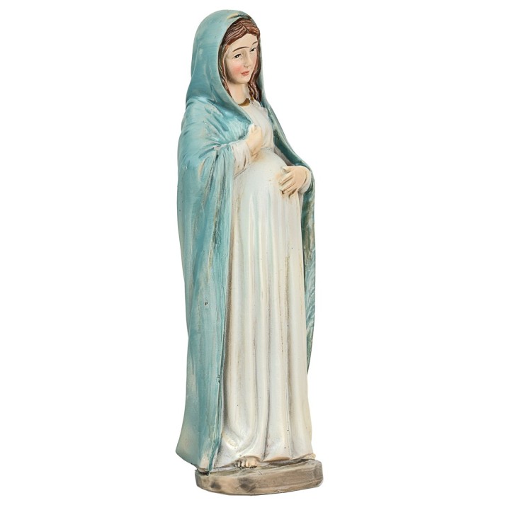 Madonna incinta con veste chiara 11 cm in resina