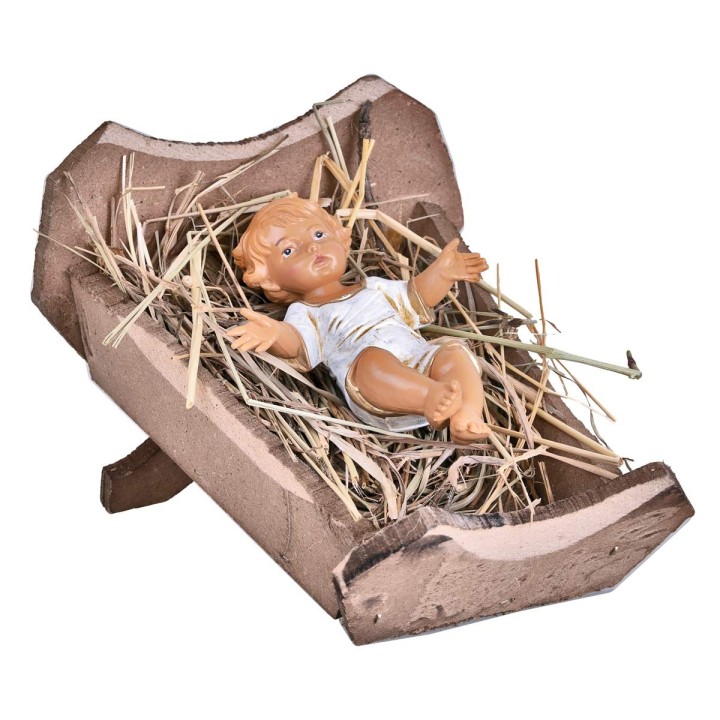 Culla in legno con Bambino serie 30 cm Fontanini