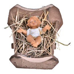 Culla in legno con Bambino serie 30 cm Fontanini
