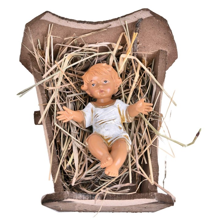 Wooden cradle with Child series 30 cm Fontanini