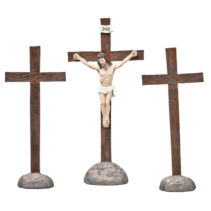 Crocifissione di Gesù 10 cm in resina statue pasquali