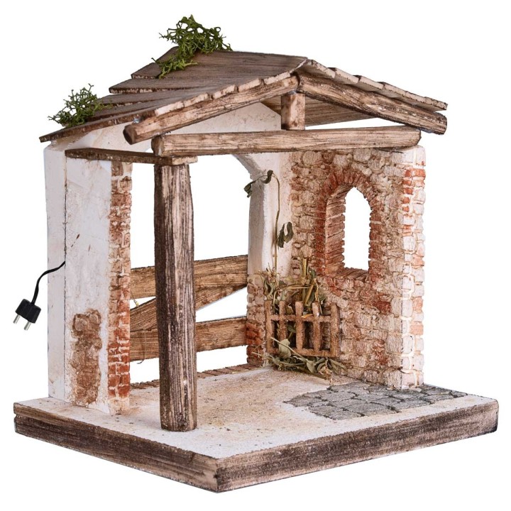 Nativity Hut cm 22x18x22.5 h