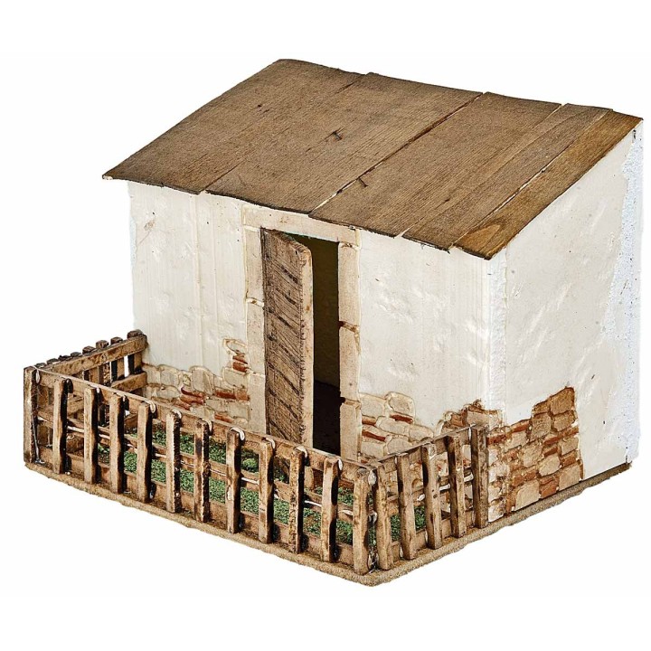 Sheepfold with fence 19.5x16x14.5 cm h