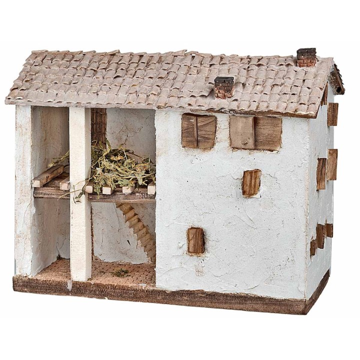 Farmhouse with barn cm 35x15x27.5 h