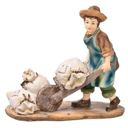 Mugnaio in resina dipinta con carriola serie 10 cm