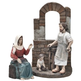 Holy Family Carpenter's Workshop 10 cm in resin